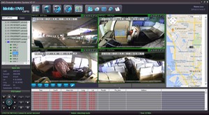SD8C 8-channel Live View 3G video streaming public transit bus surveillance camera system Quad view with map
