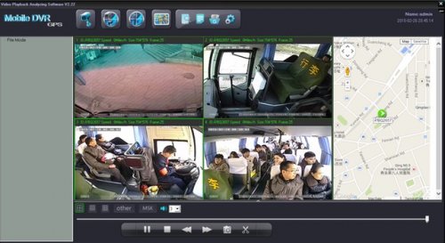 SD8C 3G Live View City Metro Transit Bus with live GPS tracking, geo-fencing, live driver talk low resolution streaming video screenshot 4-tile view