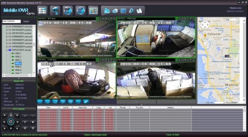 SD8C 8-channel Live View 3G video streaming public transit bus surveillance camera system Quad view with map